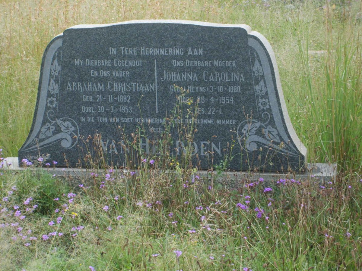 HEERDEN Abraham Christiaan, van 1882-1953 &amp; Johanna Carolina HEYNS 1880-1954