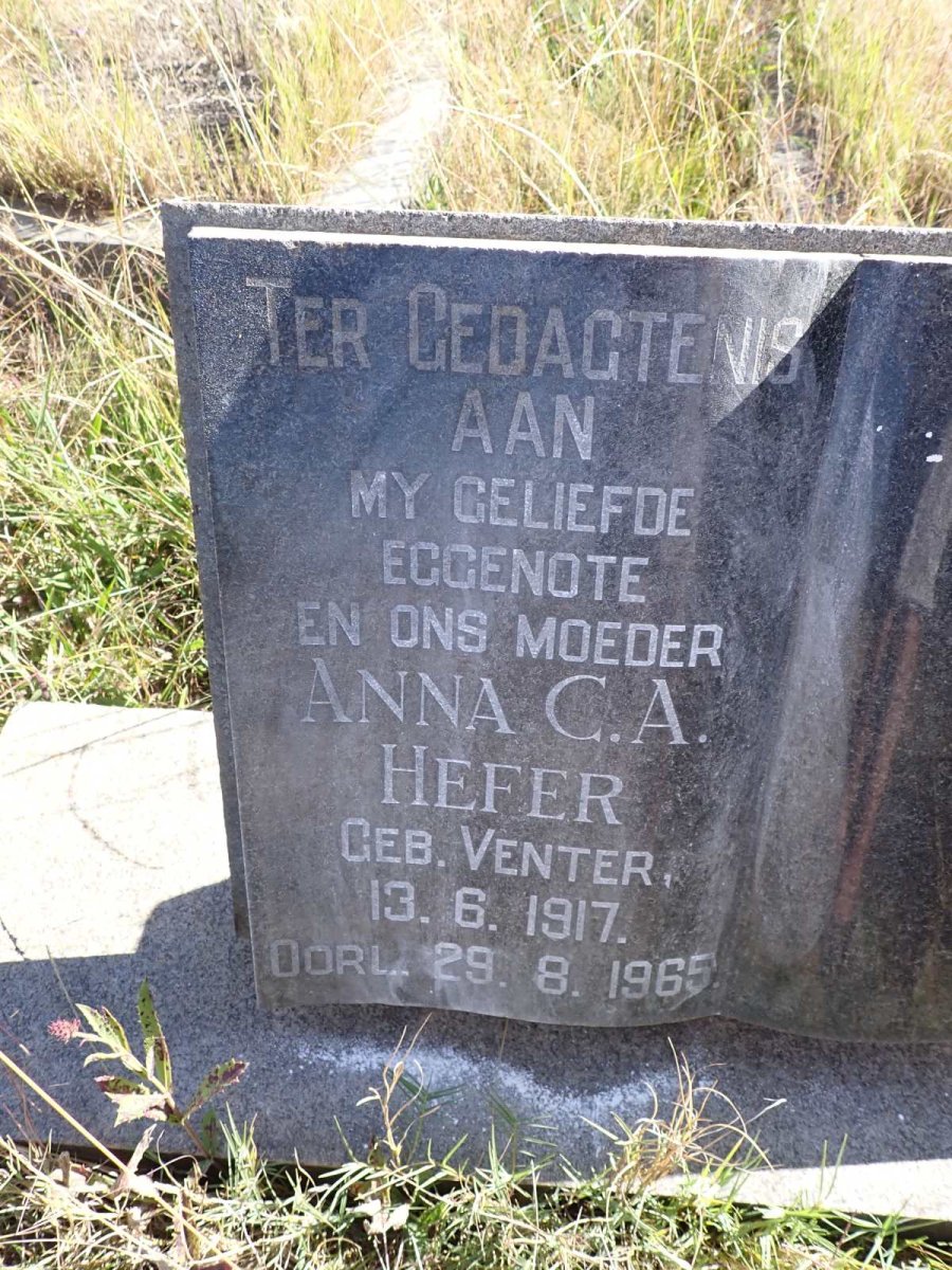 HEFER Anna C.A. nee VENTER 1917-1965