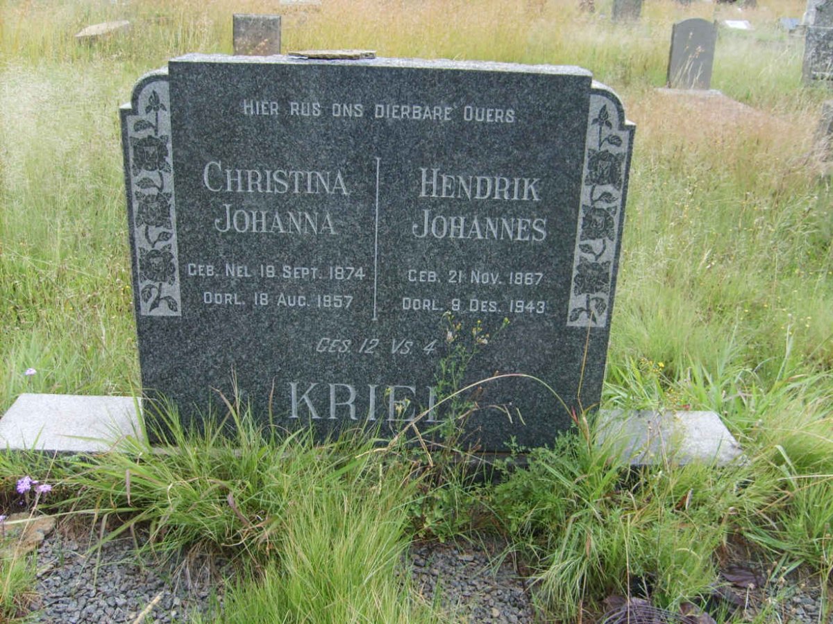 KRIEL Hendrik Johannes 1867-1943 &amp; Christina Johanna NEL 1874-1957
