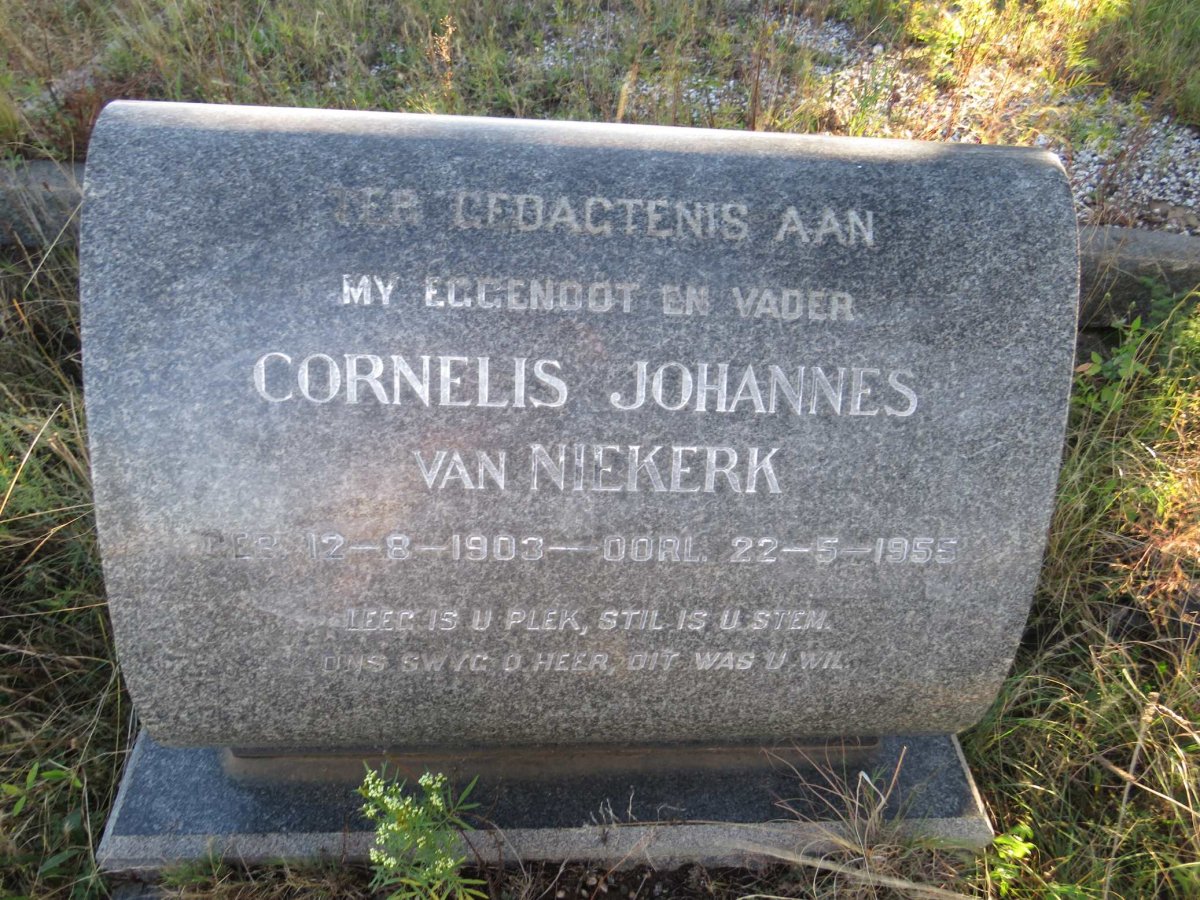 NIEKERK Cornelis Johannes, van 1903-1955