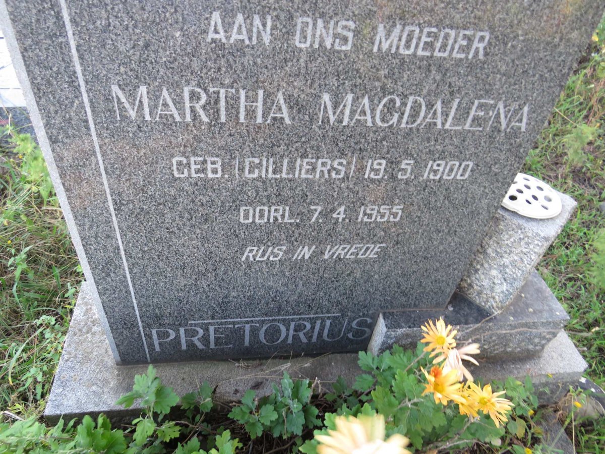 PRETORIUS Martha Magdalena nee CILLIERS 1900-1955