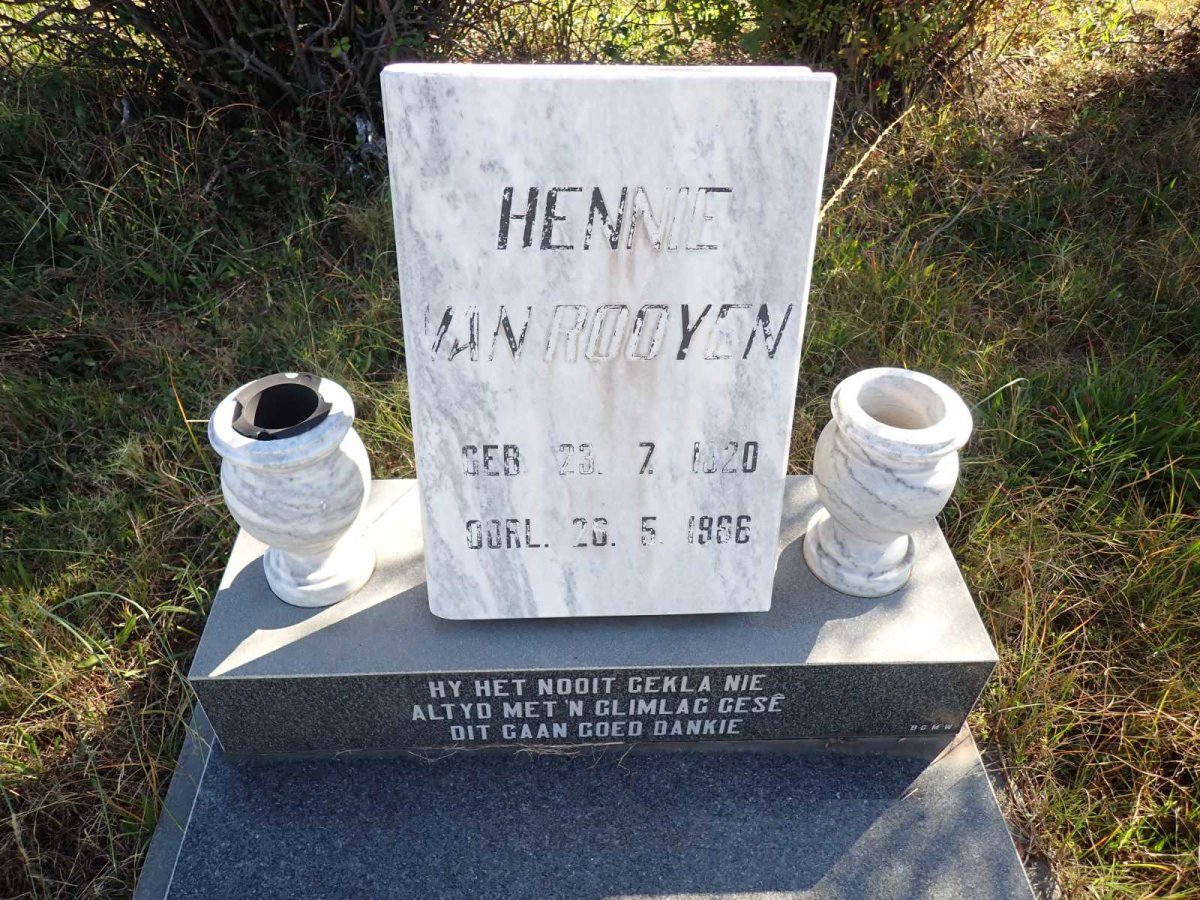ROOYEN Hennie, van 1920-1966