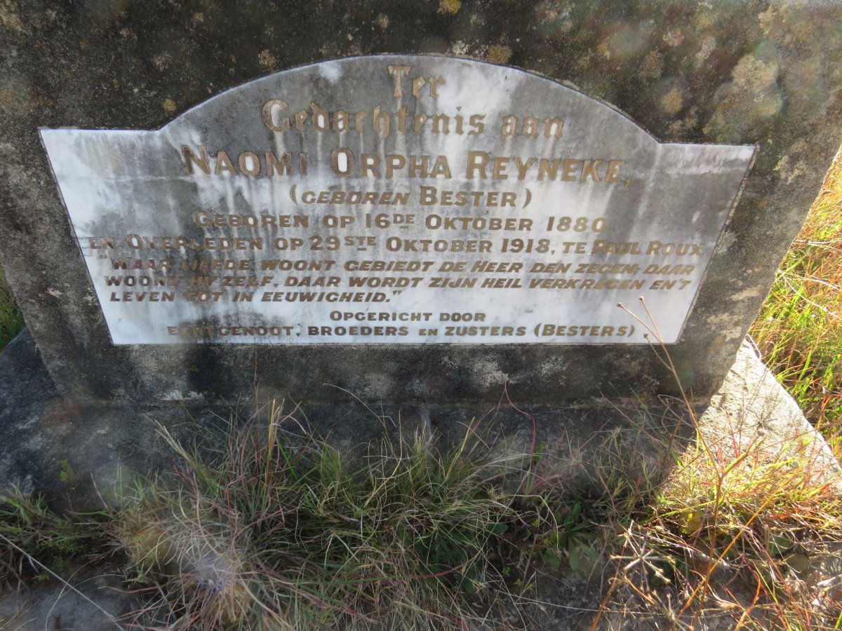 REYNEKE Naomi Orpha nee BESTER 1880-1918_2
