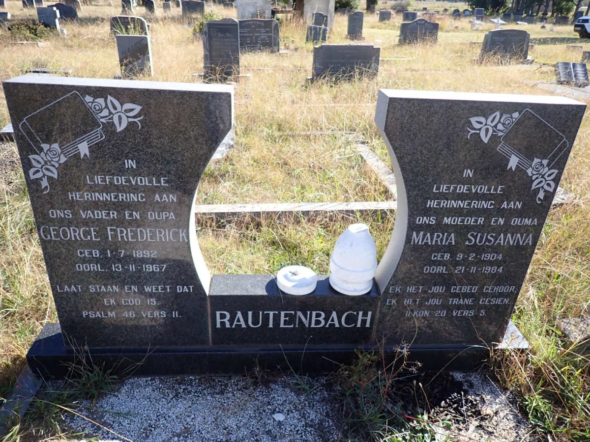 RAUTENBACH George Frederick 1892-1967 & Maria Susanna 1904-1984