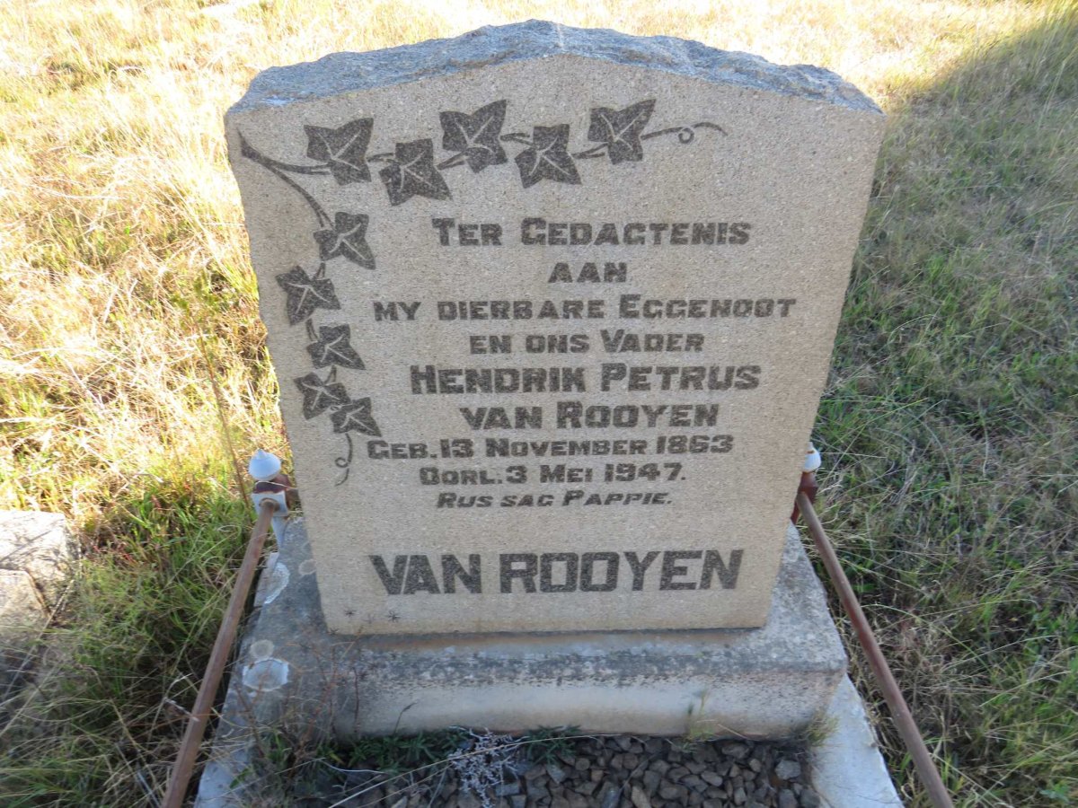 ROOYEN Hendrik Petrus, van 1863-1947
