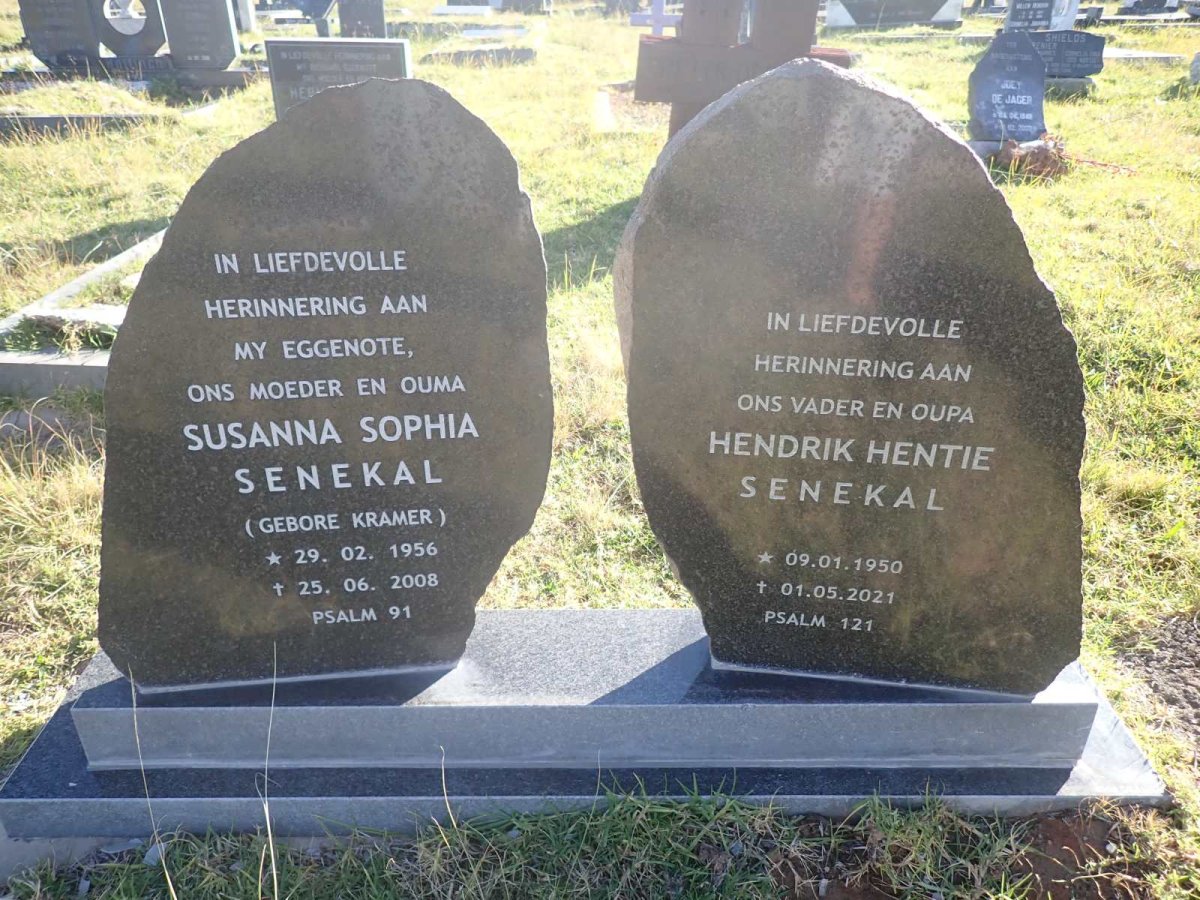 SENEKAL Hendrik Hentie 1950-2021 & Susanna Sophia KRAMER 1956-2008