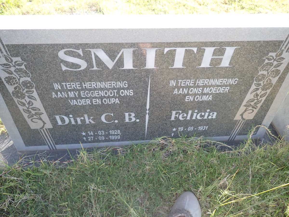 SMITH Dirk C.B. 1928-1999 & Felicia 1931-