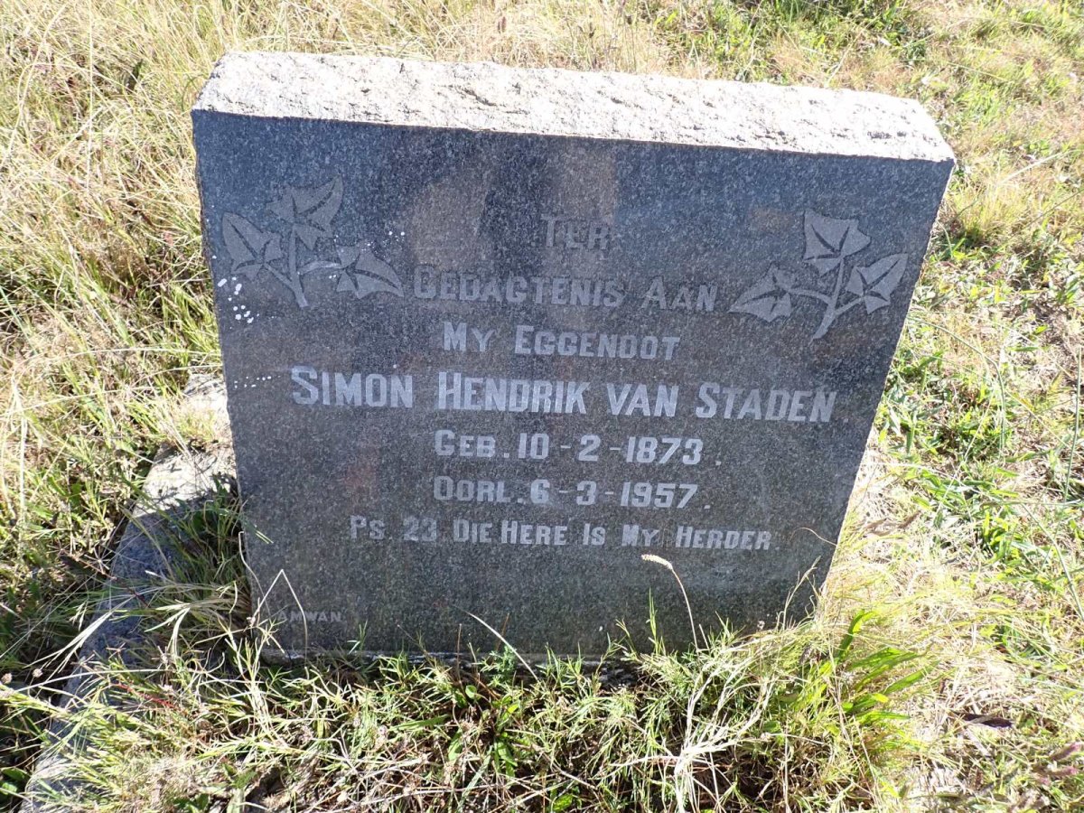STADEN Simon Hendrik, van 1873-1957