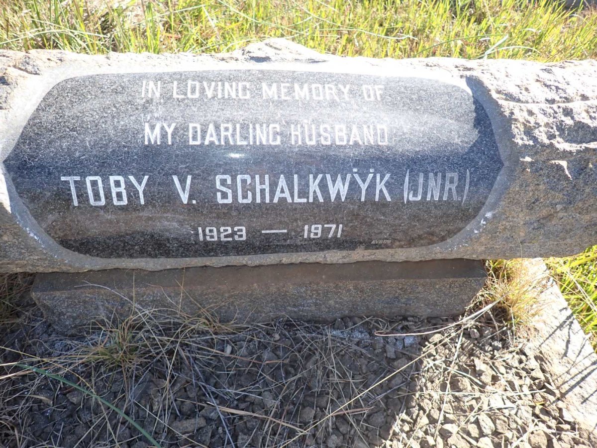 SCHALKWYK Toby, van 1923-1971