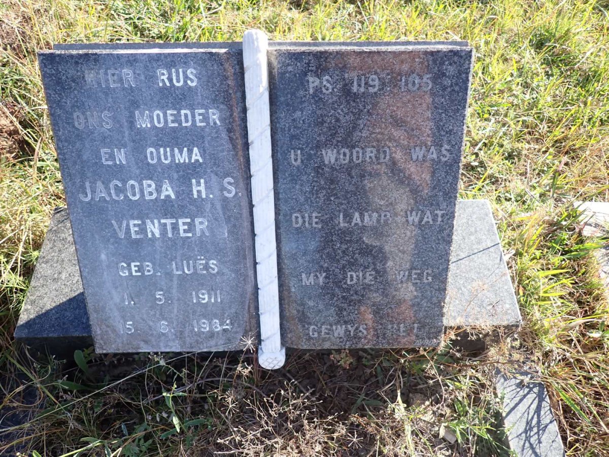 VENTER Jacoba H.S. nee LUES 1911-1984