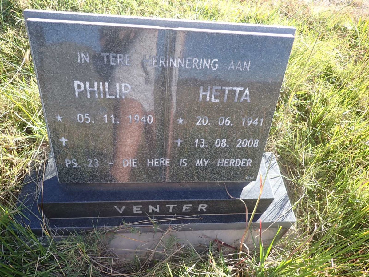 VENTER Philip 1940- & Hetta 1941-2008