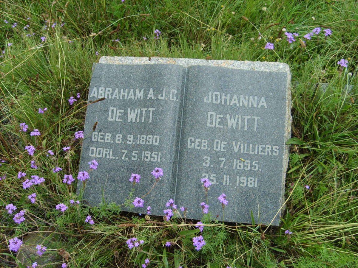 WITT Abraham A.J.C., de 1890-1951 &amp; Johanna DE VILLIERS 1895-1981