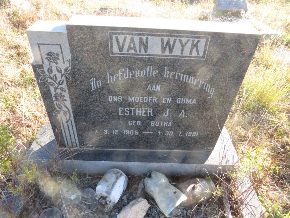 WYK Esther J.A., van nee BOTHA 1905-1981