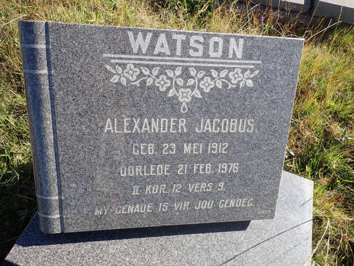 WATSON Alexander Jacobus 1912-1976