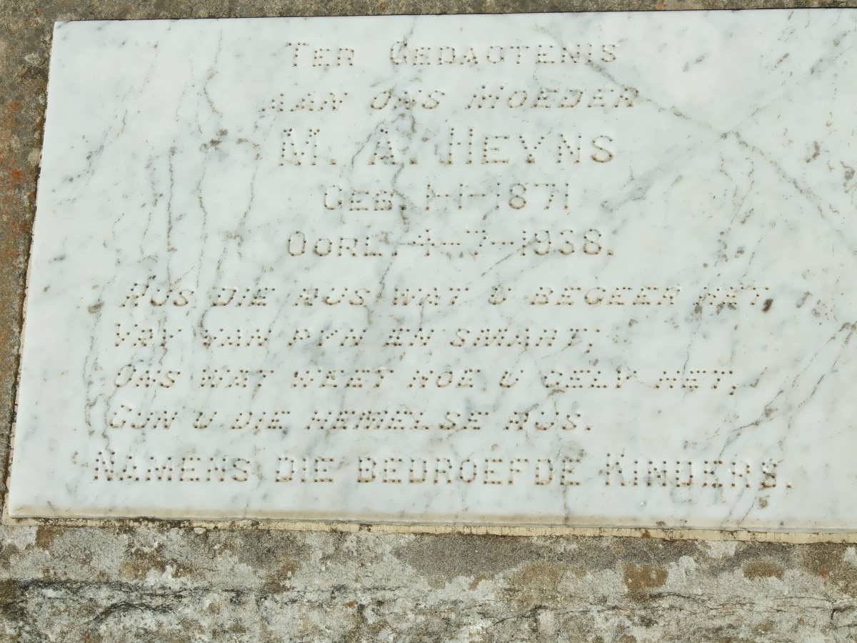 HEYNS M.A. 1871-1938