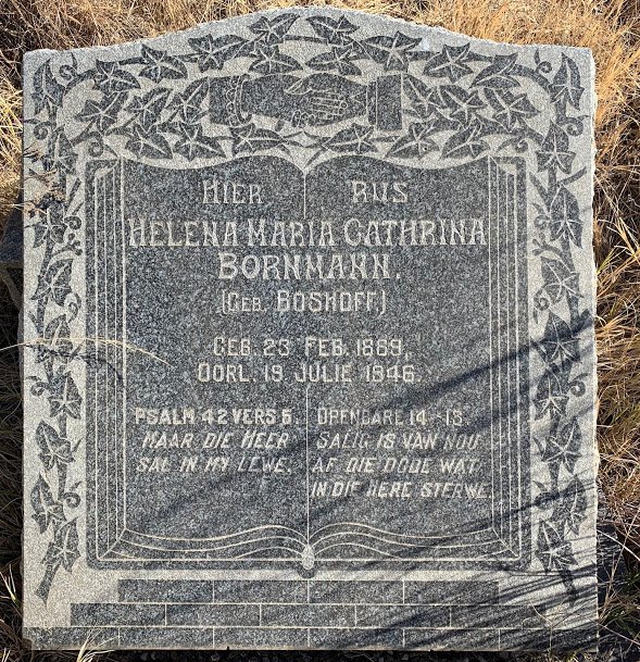 BORNMANN Helena Maria Cathrina nee BOSHOFF 1869-1946