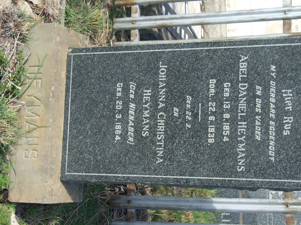 HEYMANS Abel Daniel 1854-1938 &amp; Johanna Christina NIENABER 1864-