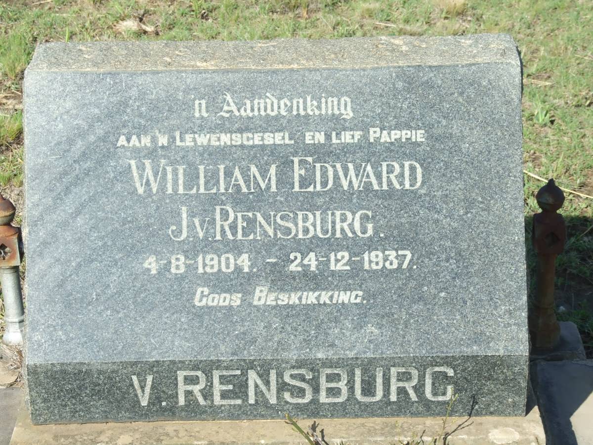 RENSBURG William Edward, v. 1904-1937
