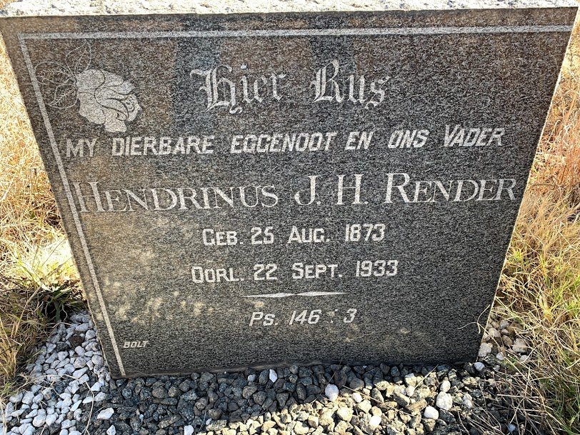 RENDER Hendrinus J.H. 1873-1933