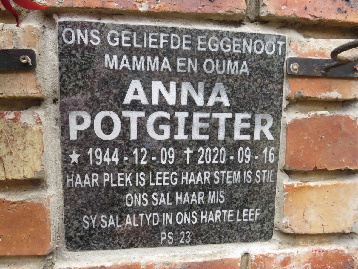 POTGIETER Anna 1944-2020