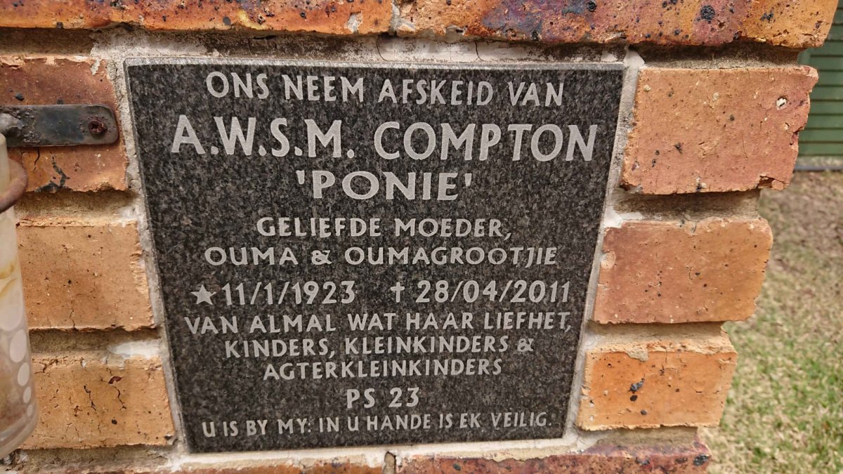 COMPTON A.W.S.M. 1923-2011