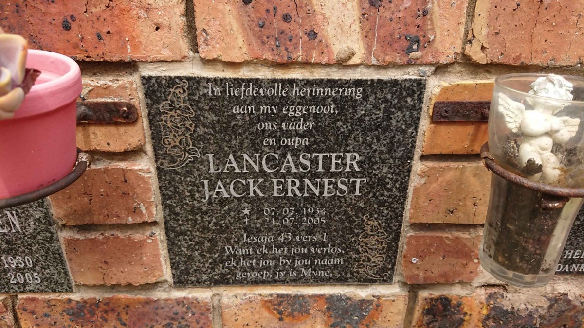 LANCASTER Jack Ernest 1934-2005