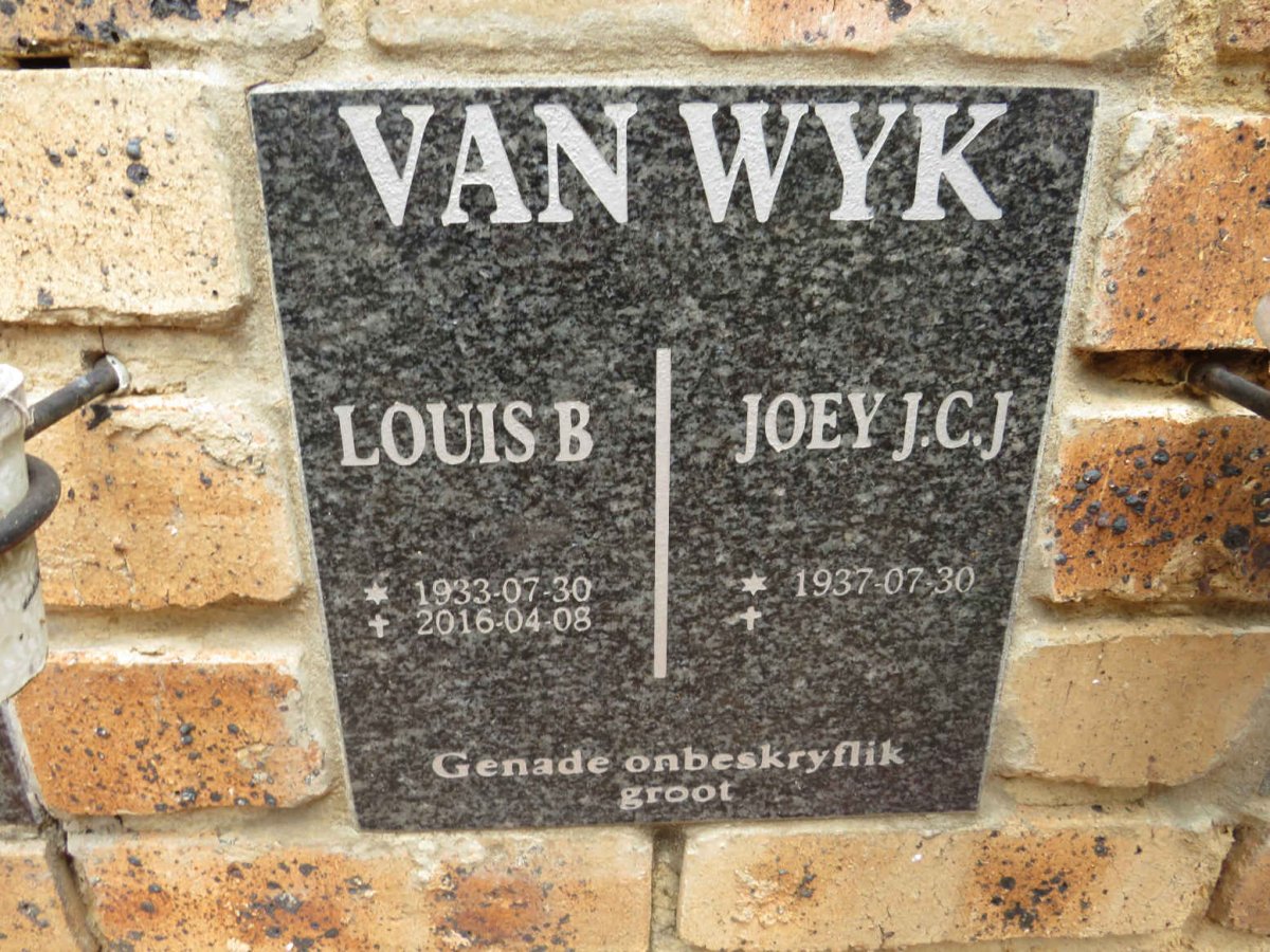 WYK Louis B., van 1933-2016 & Joey J.C.J. 1937-
