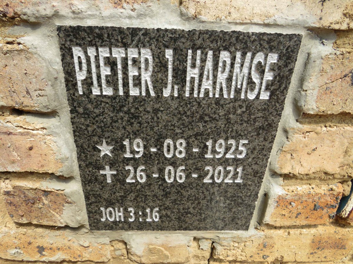 HARMSE Pieter J. 1925-2021