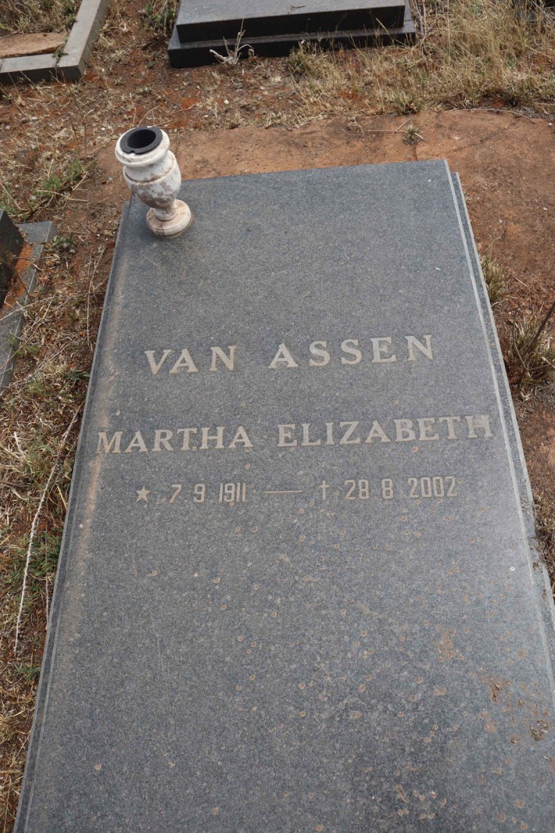 ASSEN Martha Elizabeth, van 1911-2002