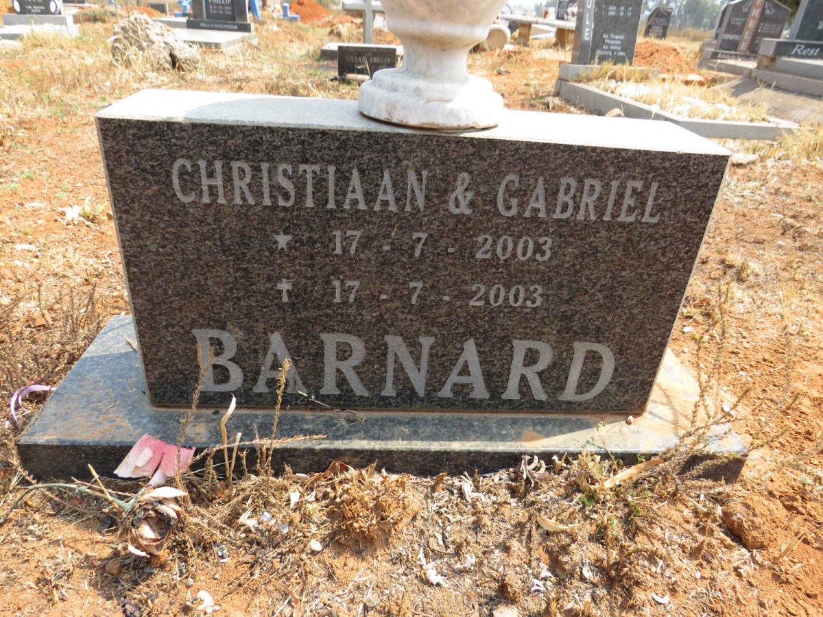 BARNARD Christiaan 2003-2003 :: BARNARD Gabriel 2003-2003