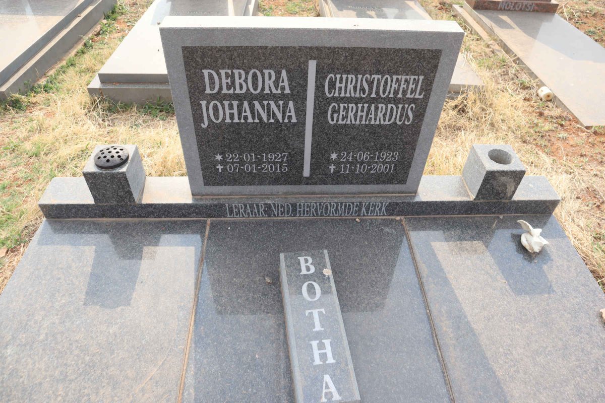 BOTHA Christoffel Gerhardus 1923-2001 & Debora Johanna 1927-2015