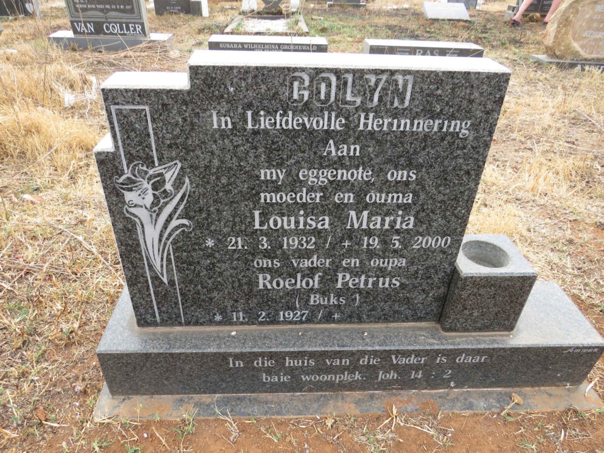 COLYN Roelof Petrus 1927- & Louisa Maria 1932-2000