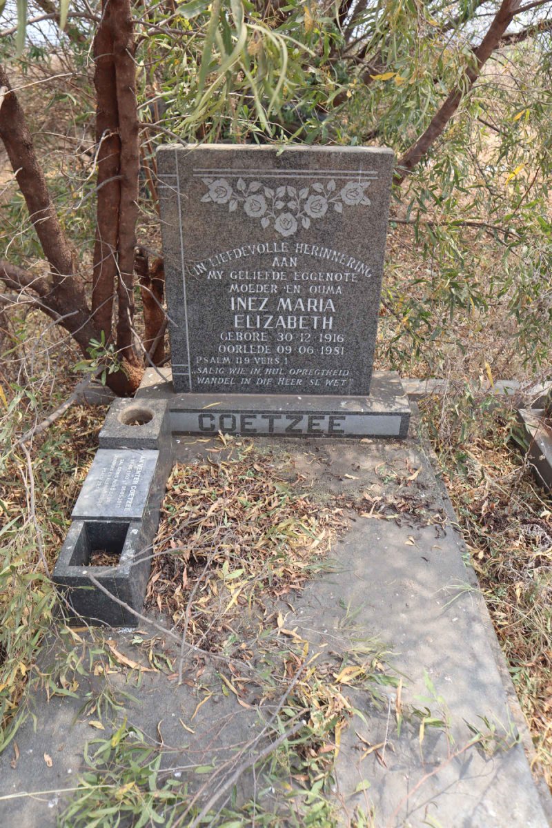 COETZEE Inez Maria Elizabeth 1916-1981 :: COETZEE Jan Venter 1953-2013 _1