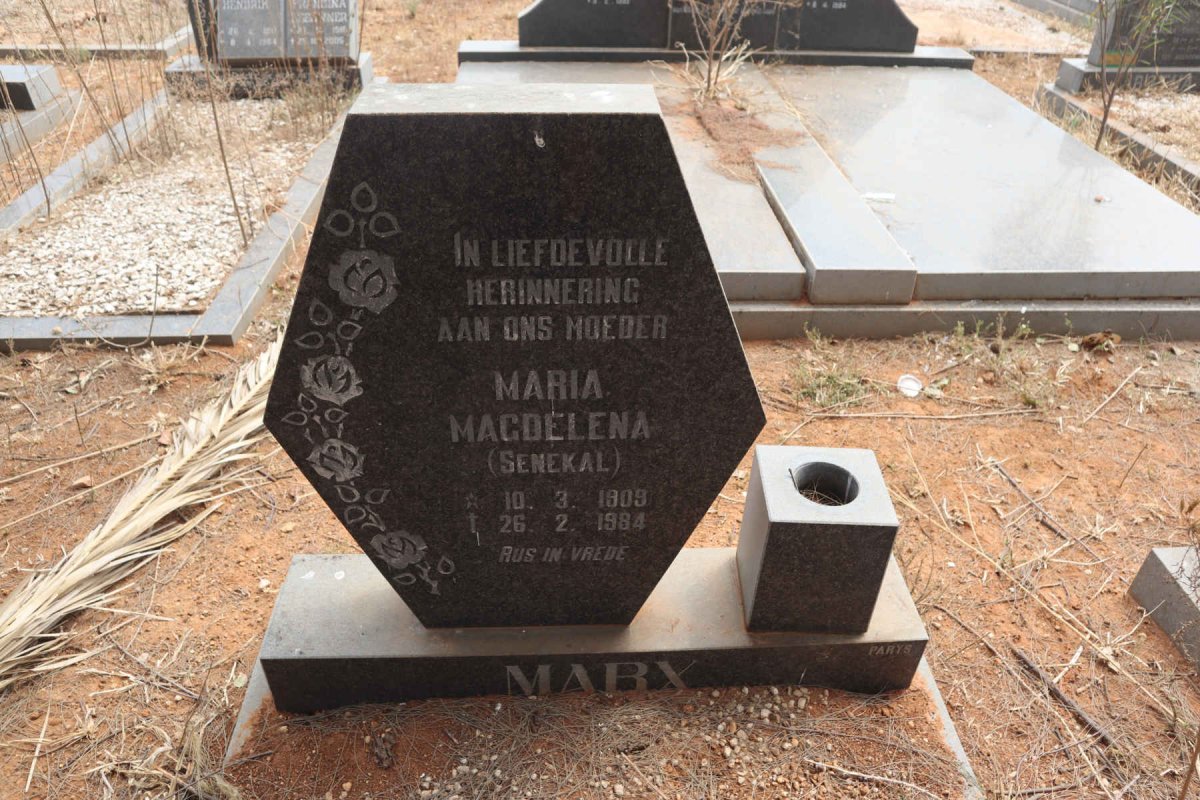MARX Maria Magdalena nee SENEKAL 1909-1984