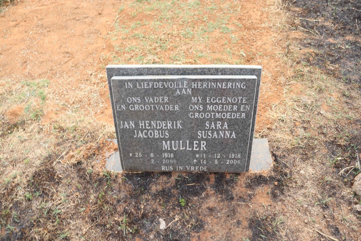 MULLER Jan Henderik Jacobus 1916-2009 & Sara Susanna 1918-2006