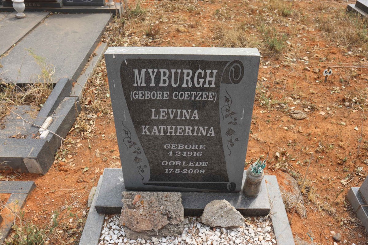 MYBURGH Levina Katherina nee COETZEE 1916-2009