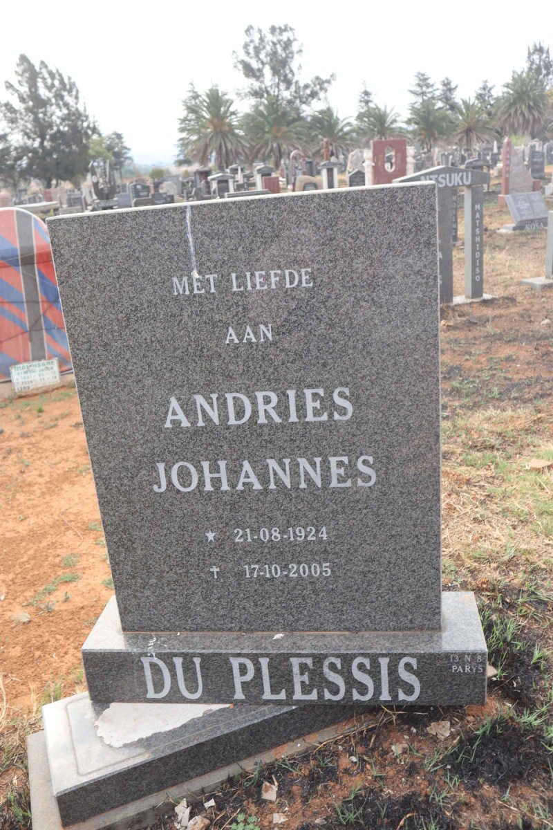 PLESSIS Andries Johannes, du 1924-2005
