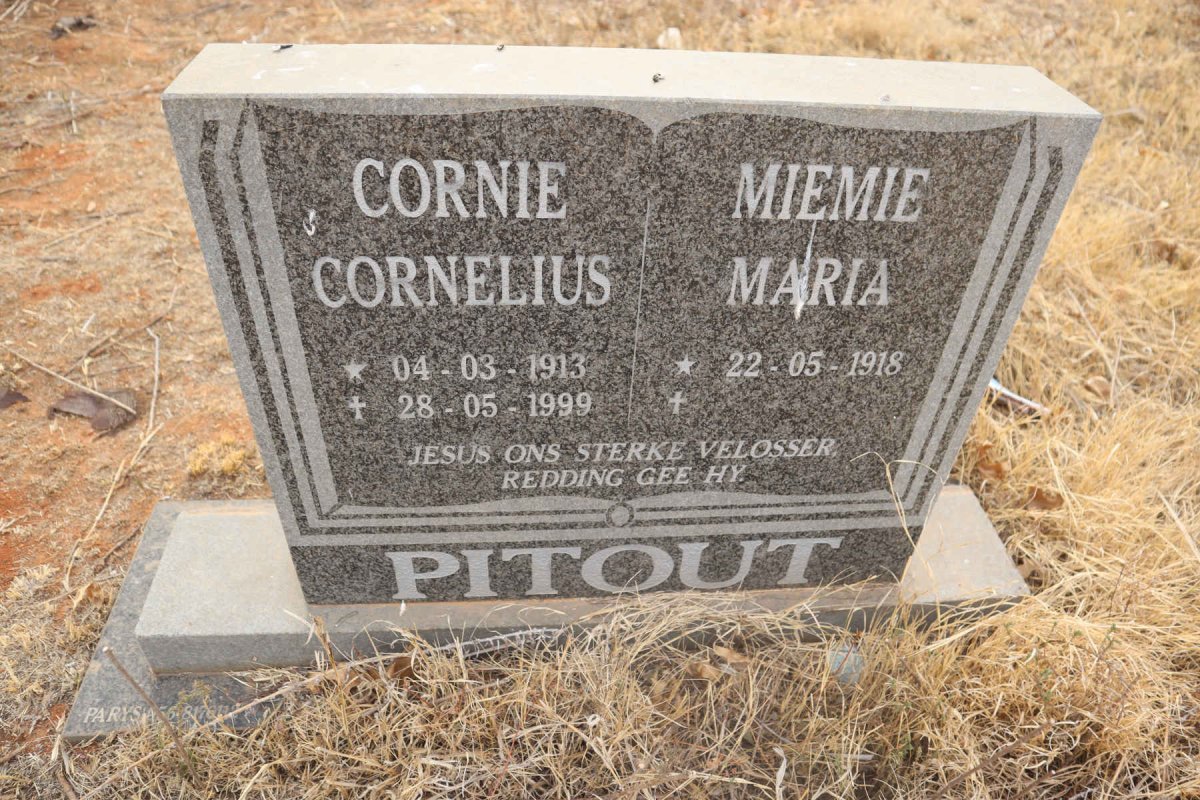 PITOUT Corne Cornelius 1913-1999 & Miemie Maria 1918-