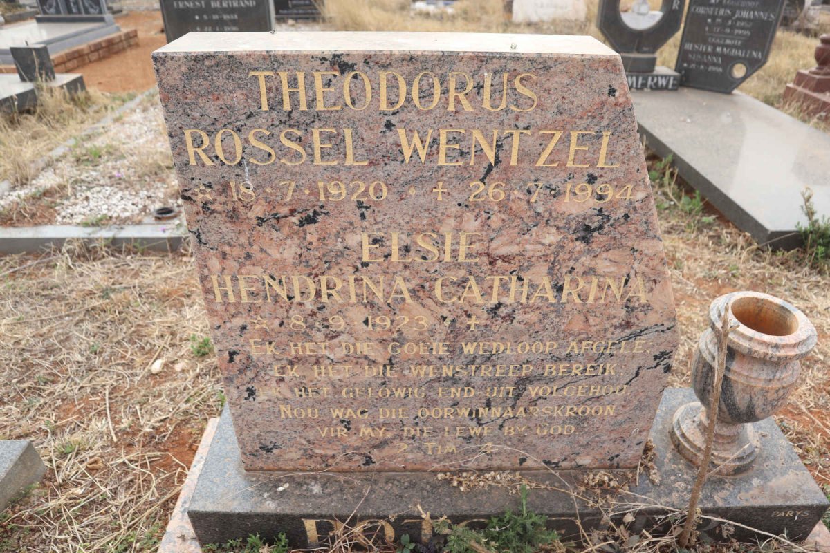 POTGIETER Theodorus Rossel Wentzel 1920-1994 & Elsie Hendrina Catharina 1923-