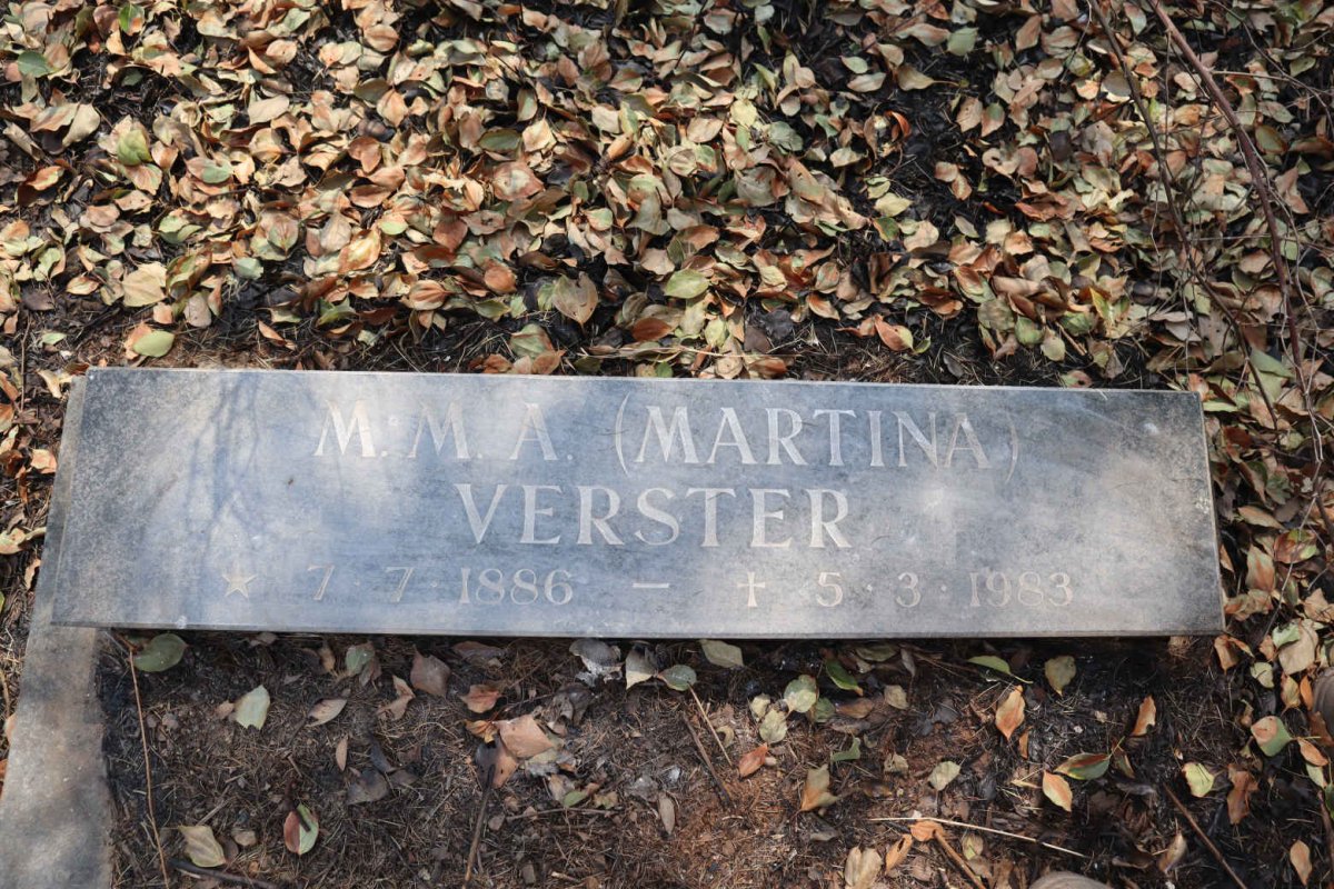 VERSTER M.M.A. 1886-1983