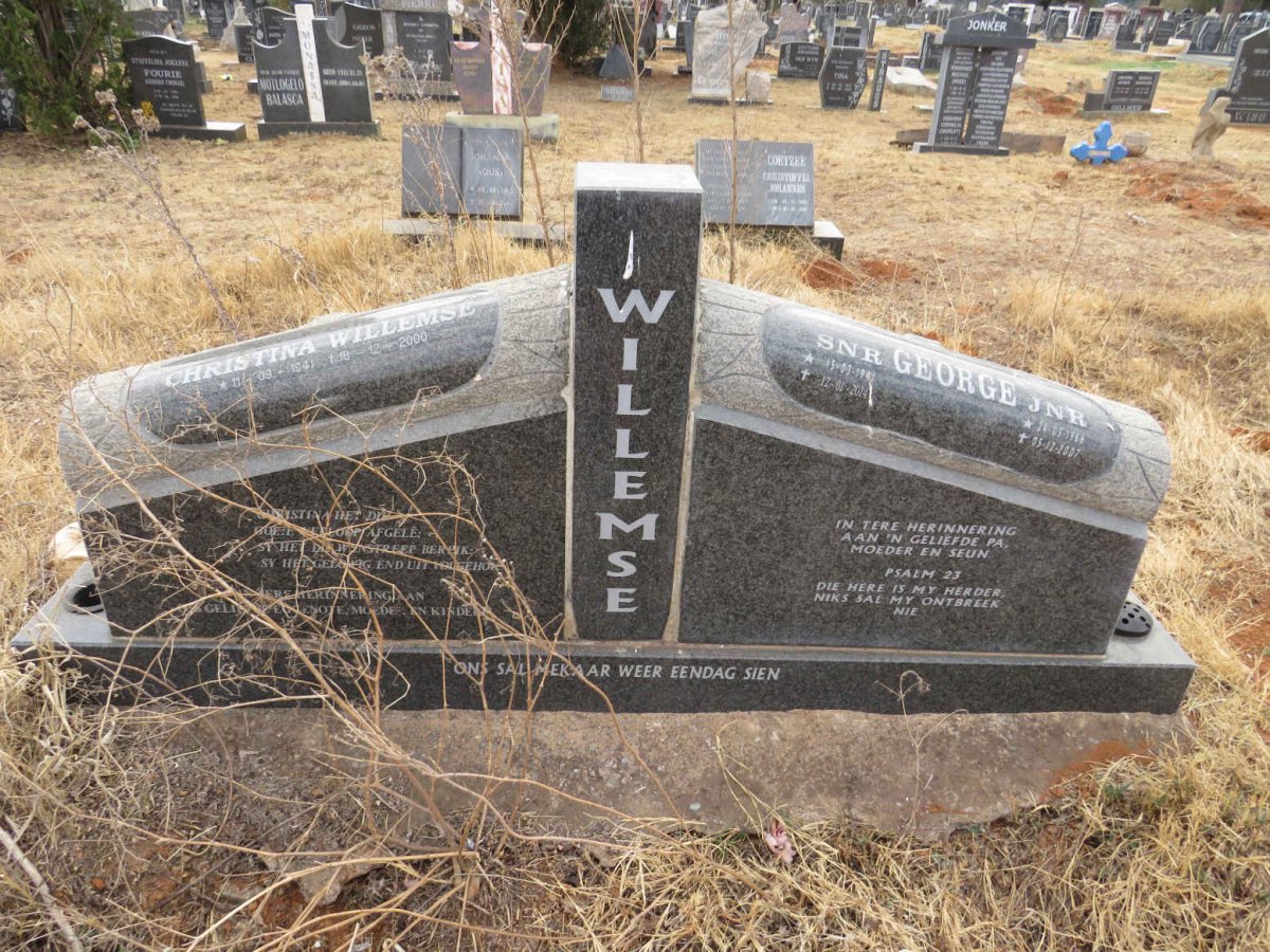 WILLEMSE George 1941-2014 & Christina 1941-2000 :: WILLEMSE George 1966-2007_1