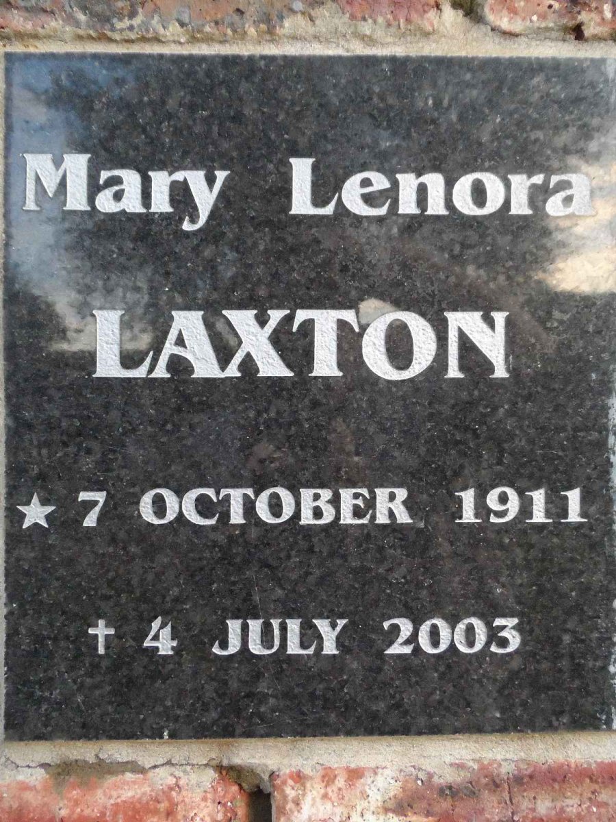 LAXTON Mary Lenora 1911-2003