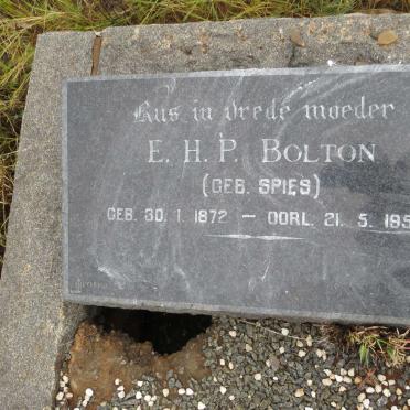 BOLTON E.H.P. nee SPIES 1872-1954