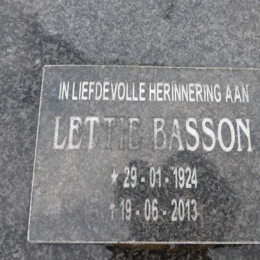 BASSON Lettie 1924-2013