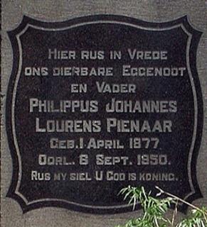 PIENAAR Philippus Johannes Lourens 1877-1950