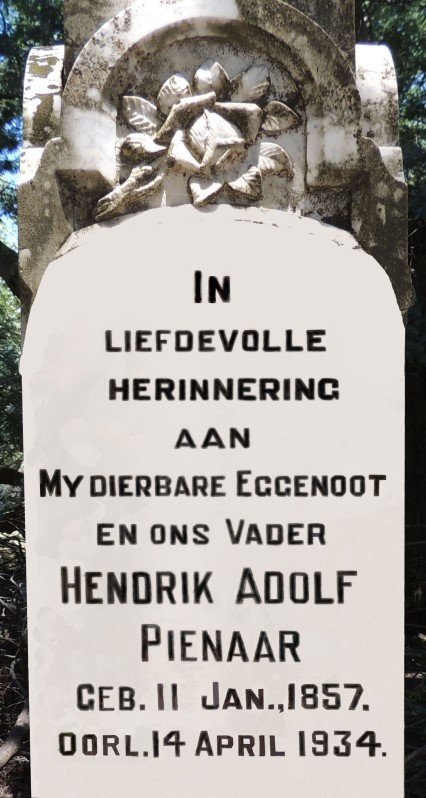 PIENAAR Hendrik Adolf 1857-1934