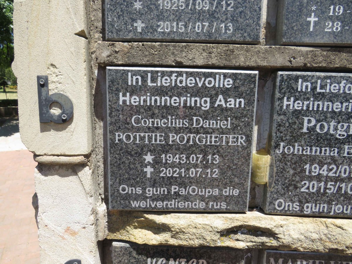 POTGIETER Cornelius Daniel 1943-2021