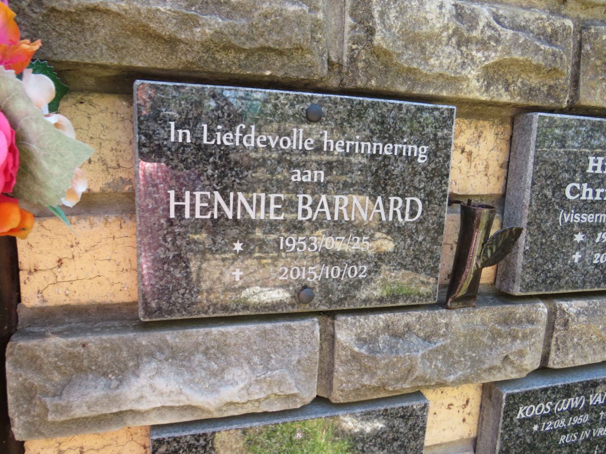 BARNARD Hennie 1953-2015
