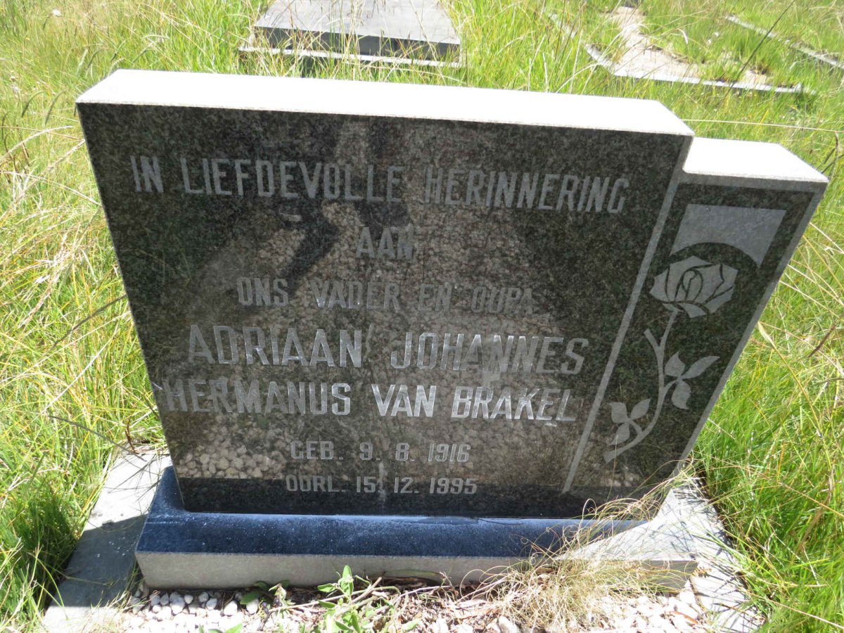BRAKEL Adriaan Johannes Hermanus, van 1916-1995 