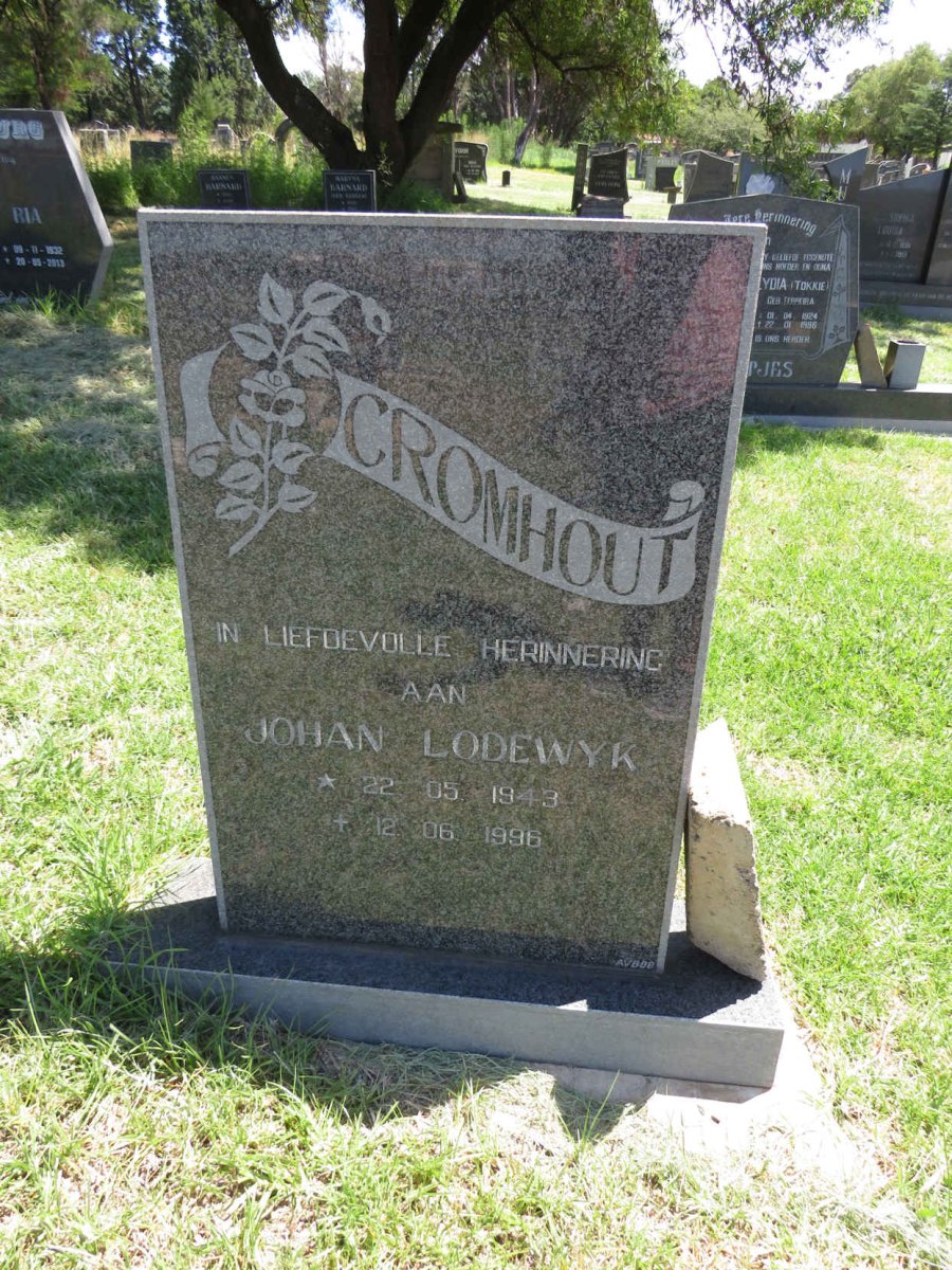 CROMHOUT Johan Lodewyk 1943-1996